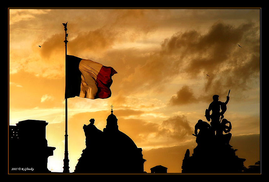 Sunset in Rome.