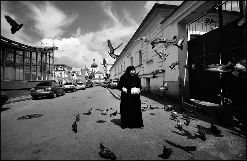 Фотография с голубями