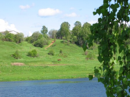 Река. Берег. Дорога.