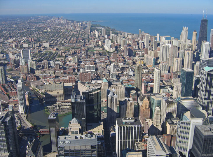 Вид с башни Сирса (Sears Tower)