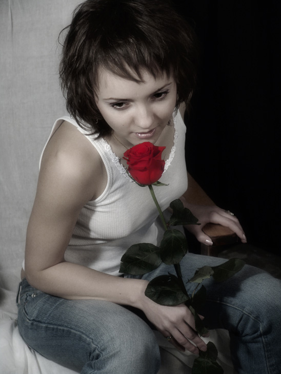 девушка и роза