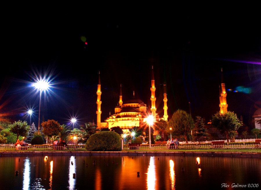 Ночной Стамбул. The Blue Mosque - Голубая мечеть Султанахмет