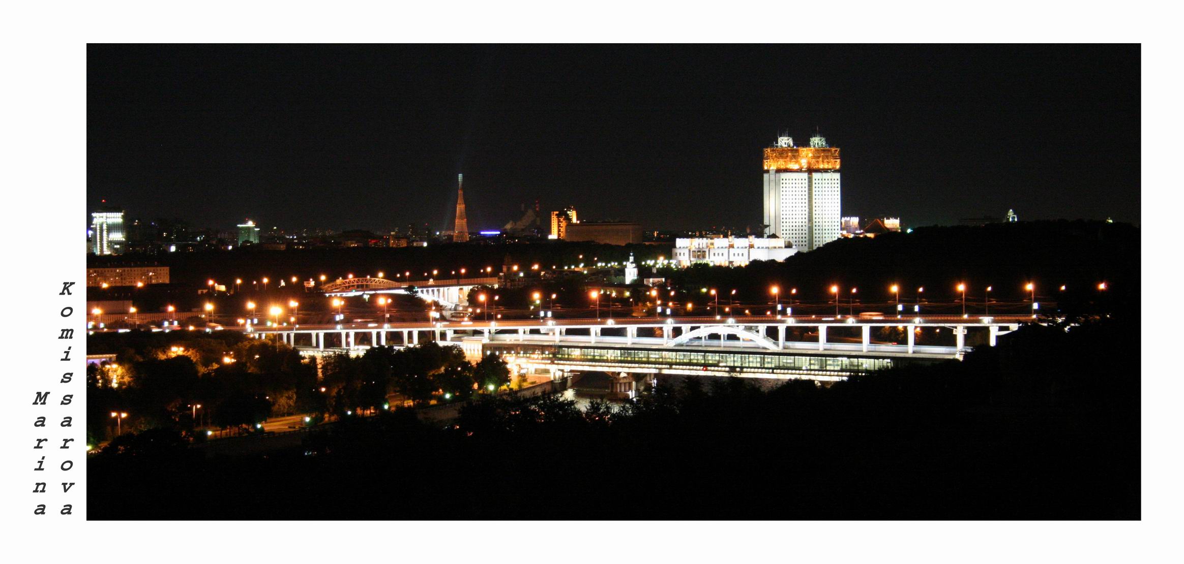 Вид с Воробьевых гор в сторону метромоста и РАН