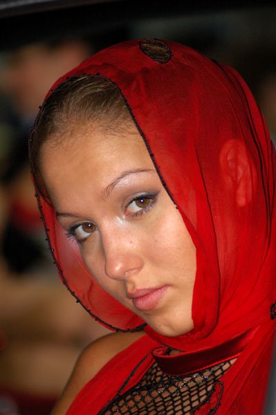 in red