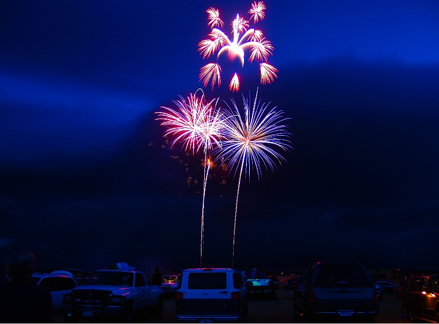Fireworks in the midst of a storm...