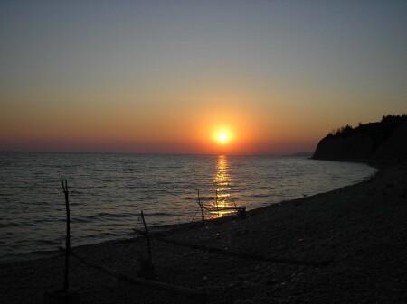 Закат на море