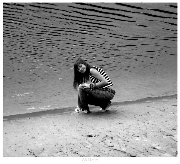 at the river