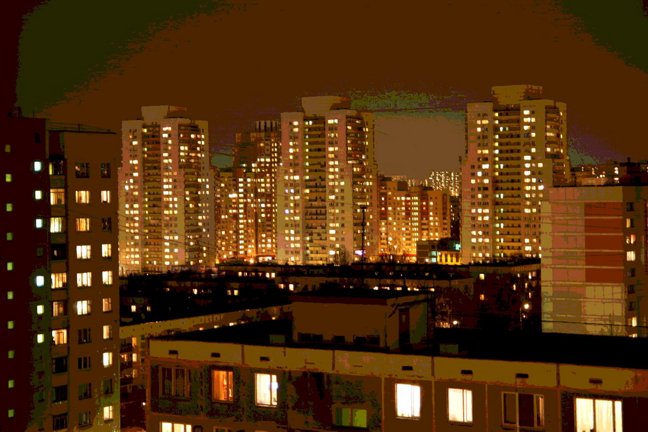мегаполис в ночи