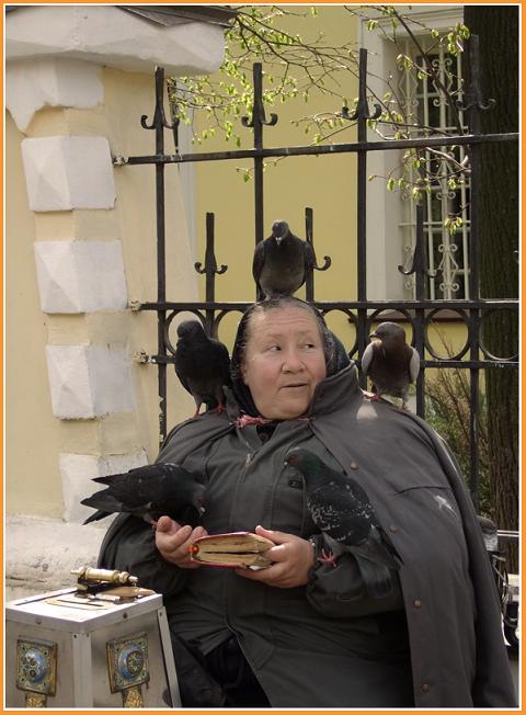 Она и её ручные голуби)