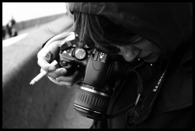 camera and cigarette