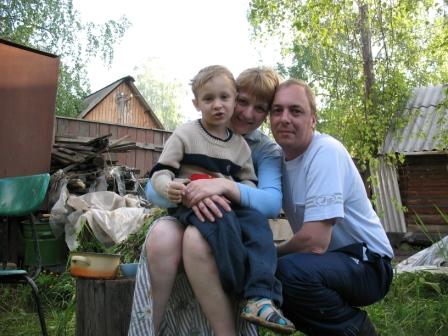 На даче