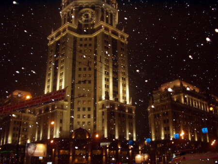 В городе снег