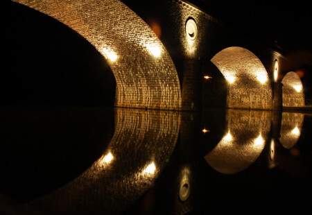 Light shadows under the bridge