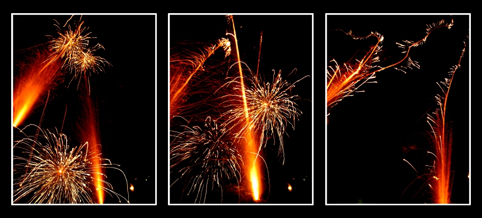 Fireworks triptych