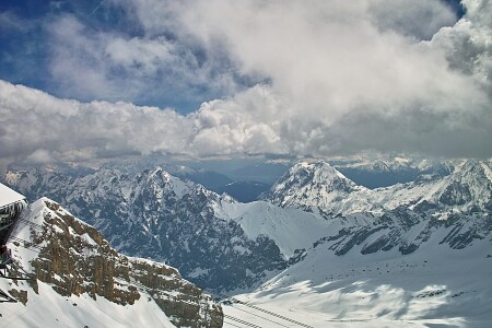 Баварские Альпы - вид с горы Цугшпице