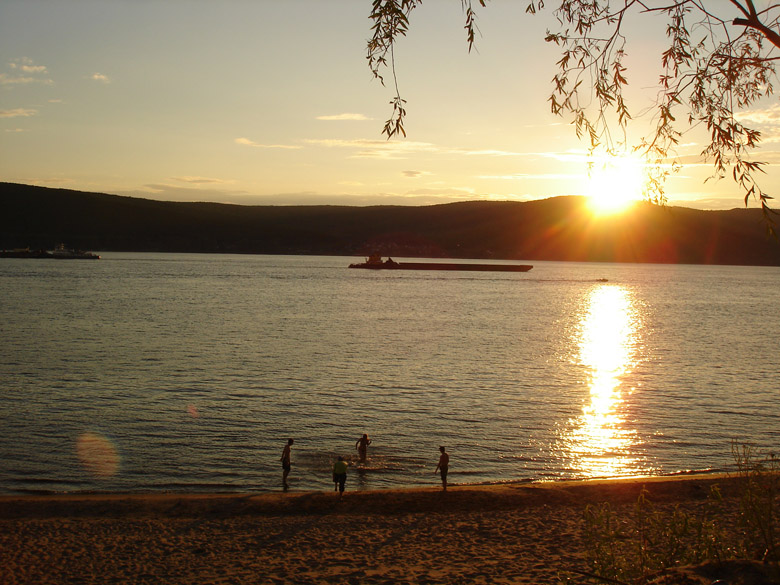 в лучах заката