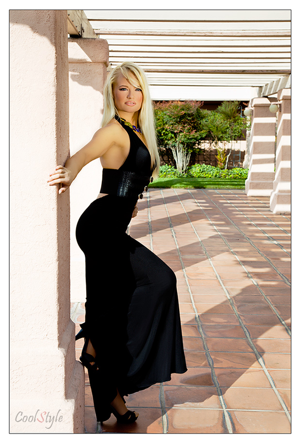 Preety woman in a black dress