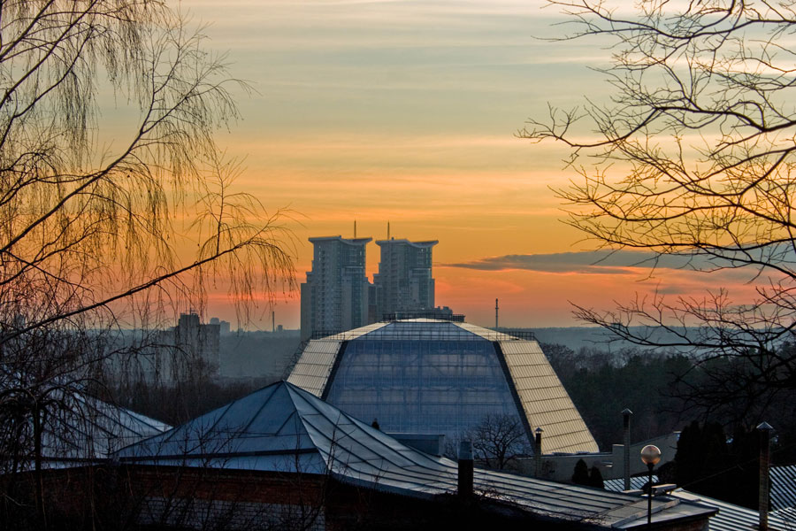 Закат в городе