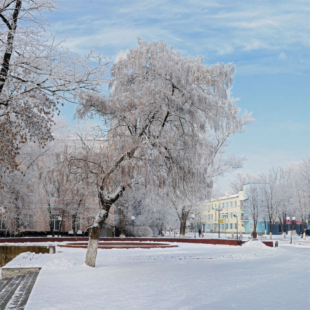 Зимние каникулы городского фонтана