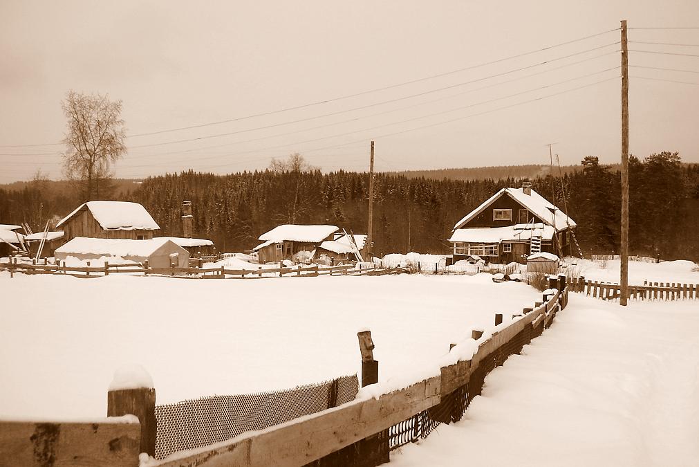 зима в деревне