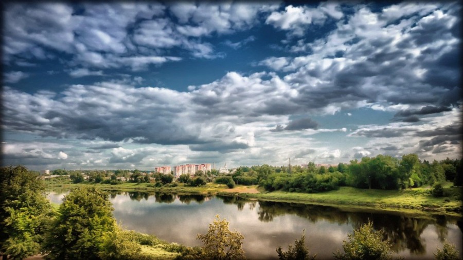 A cloudy day in Polotsk town