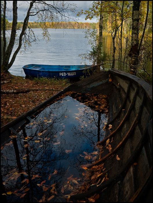 Лодка полная осени