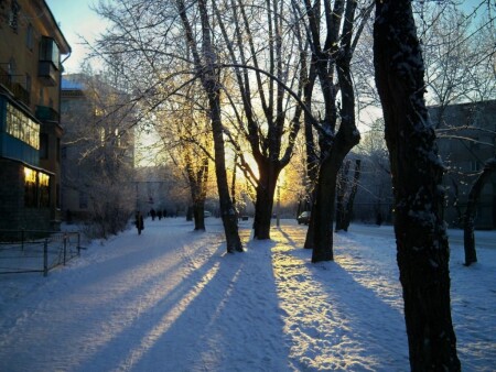 хрущобы в районе Метал. з-да утром