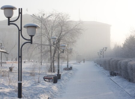 город замерз
