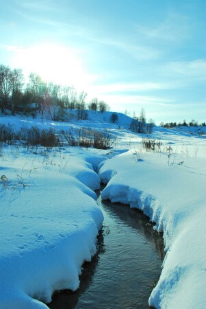 течет ручей, бежит ручей 