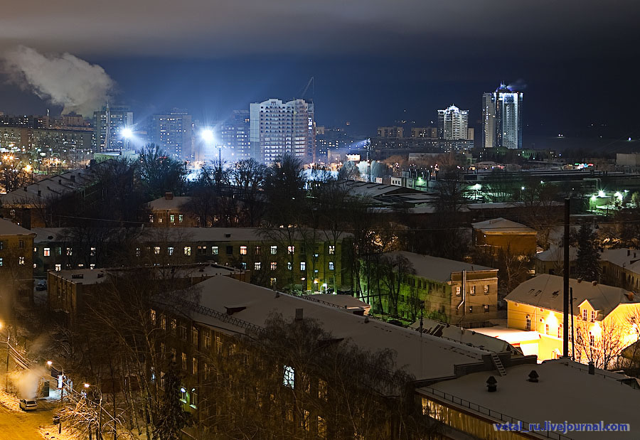 Ночной пейзаж Самары в минус 25