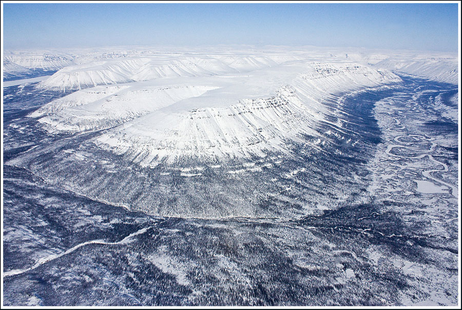 Плато Путорана, вид с вертолета