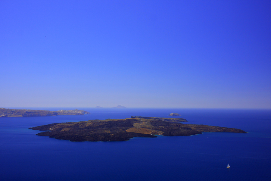 Nea Kammeni is a real active volcano (near Island Santorini)