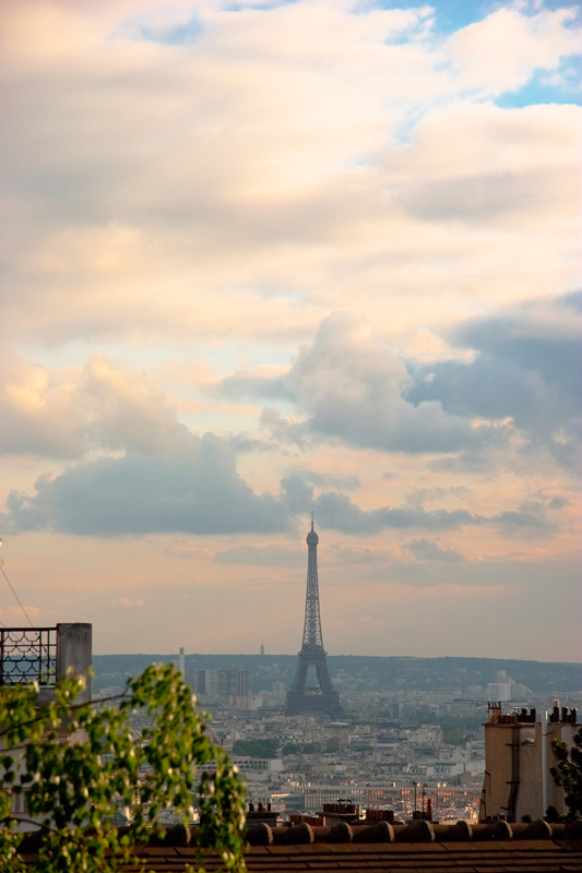 Вид с Montmartre на la tour Eiffel