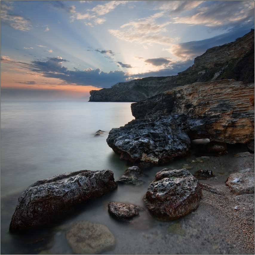 МОРЕ, ВЕЧЕР, КРЫМСКИЙ БЕРЕГ