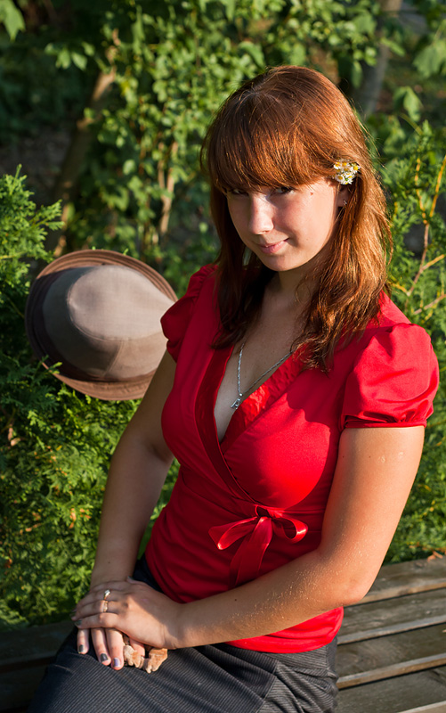 Redhead with hat