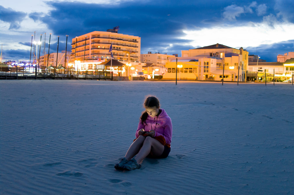 Reading on the beach