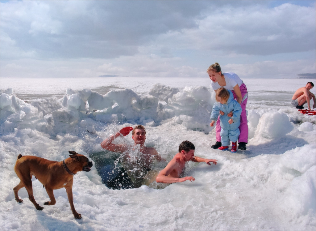 Bathing Naturists (Купающиеся Натуристы) (now in color)