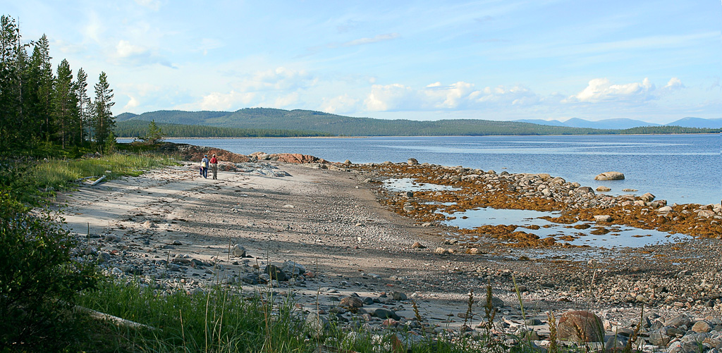 Прогулка по пляжу у Белого моря