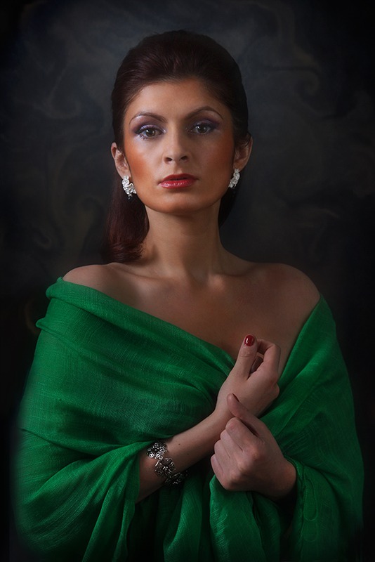 Lady in green