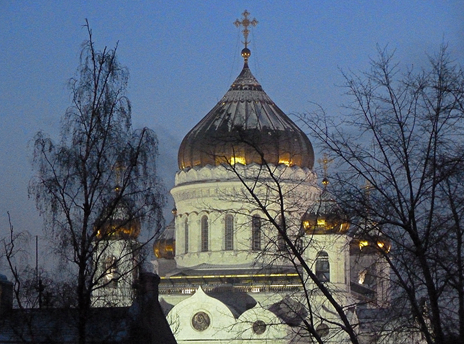 Зимний вечер на Волхонке