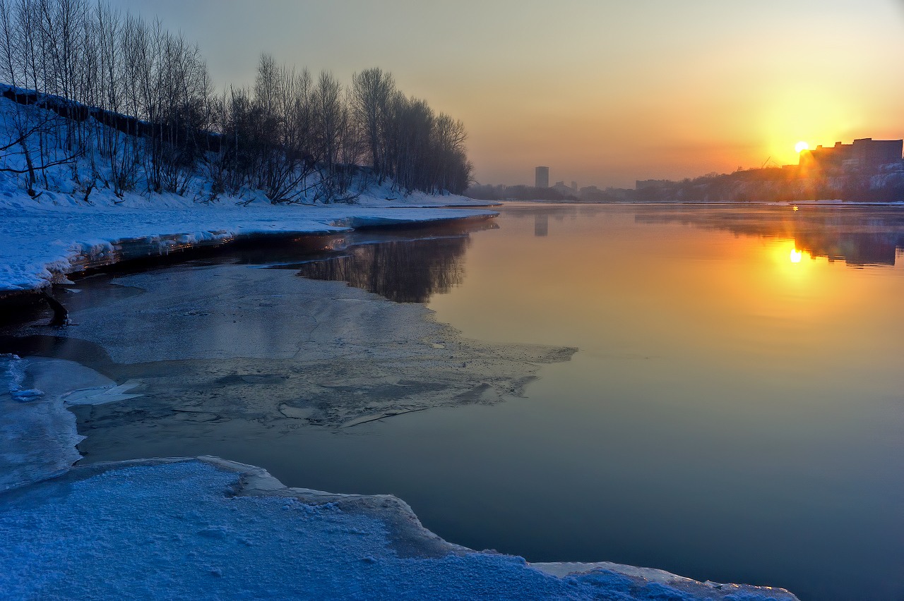 Закат на Енисее