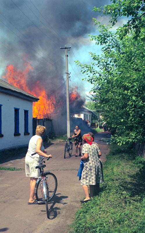 Пожар в райцентре