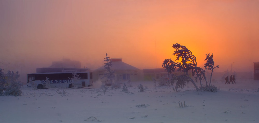 закат в городе