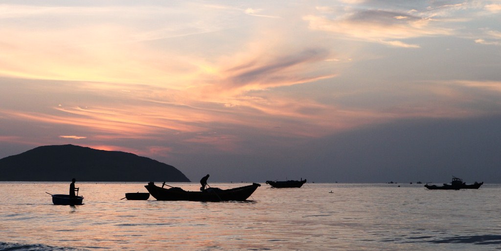 Sunrise. Vietnam. Muine. Fishing village