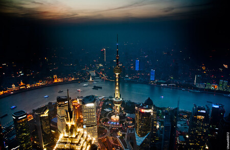Shanghai night sky