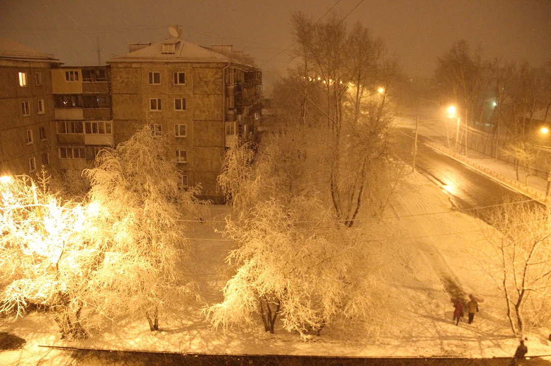 Снег в середине апреля