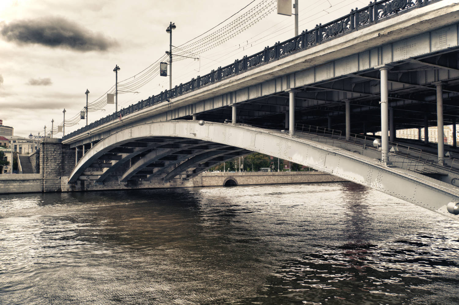 metal bridge over the river