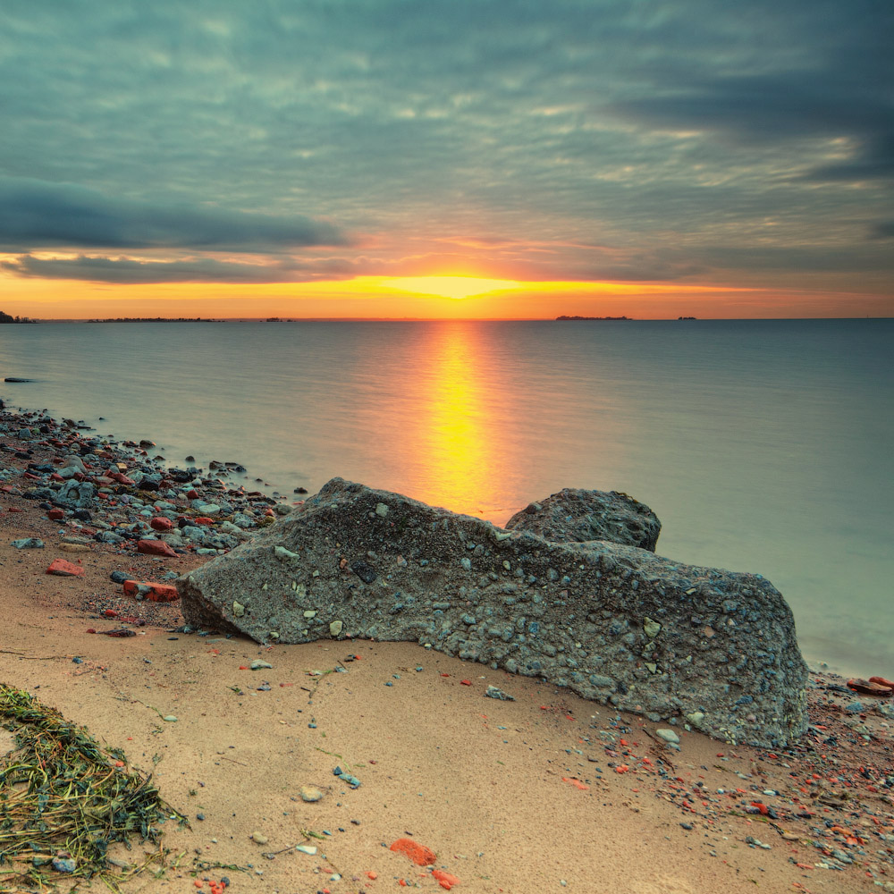 Sunset on a Garbage Bay