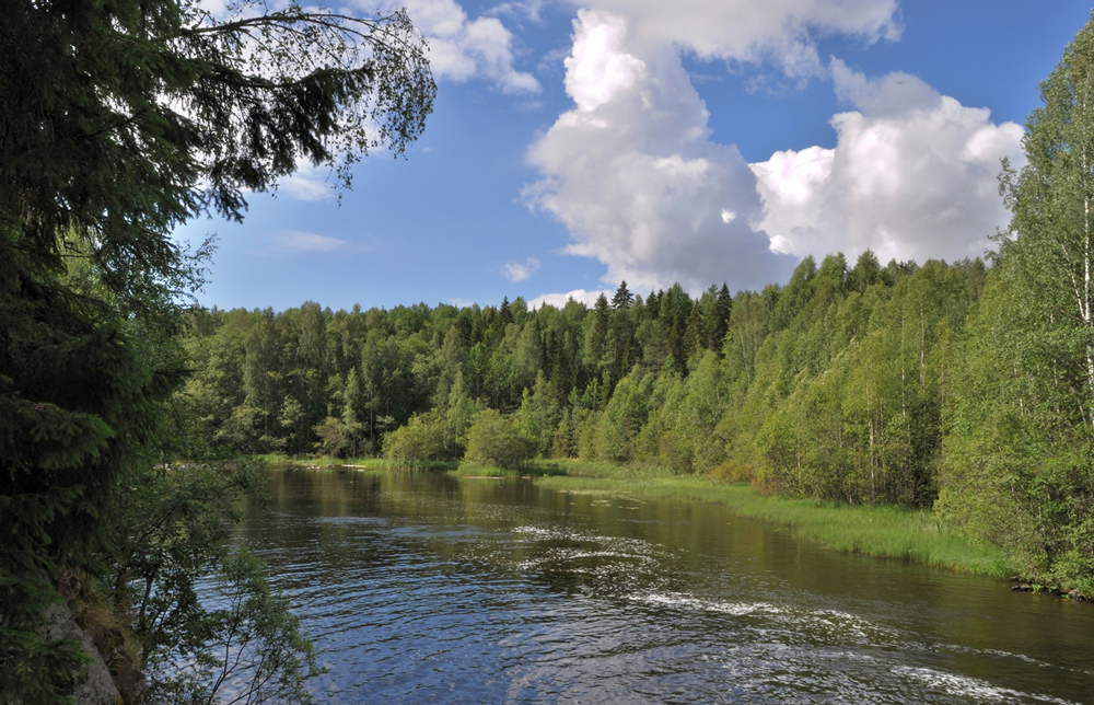 после водопада.