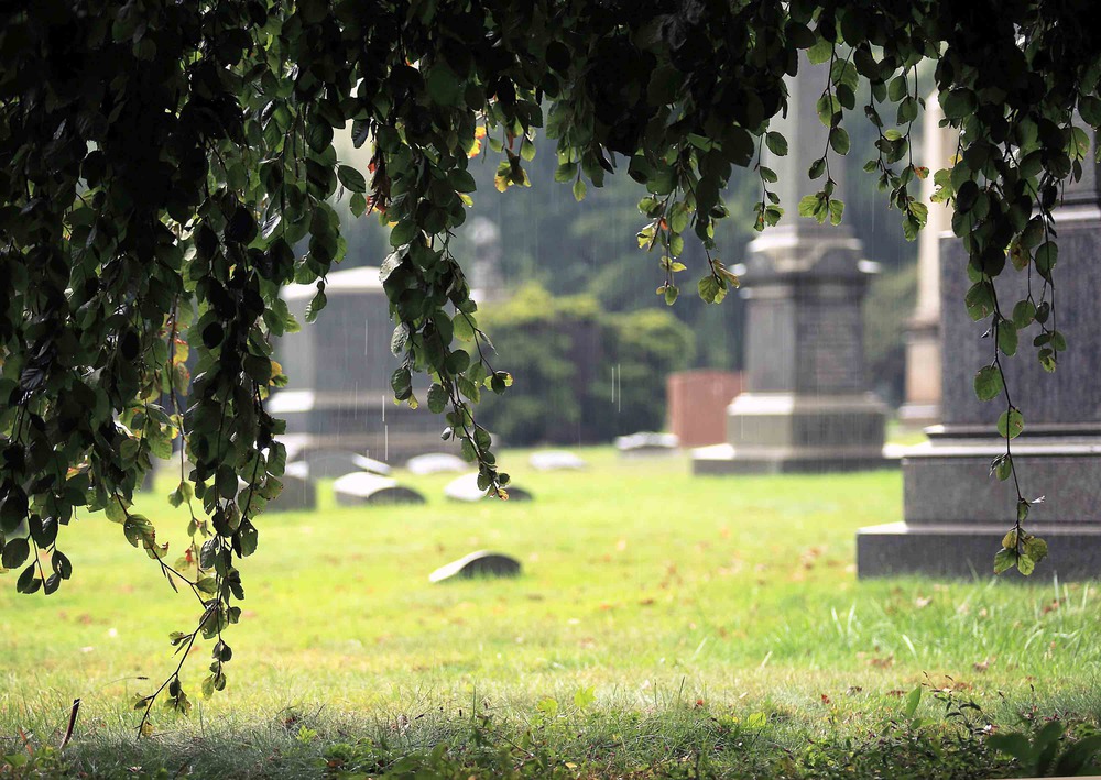 Rain in the cemetery